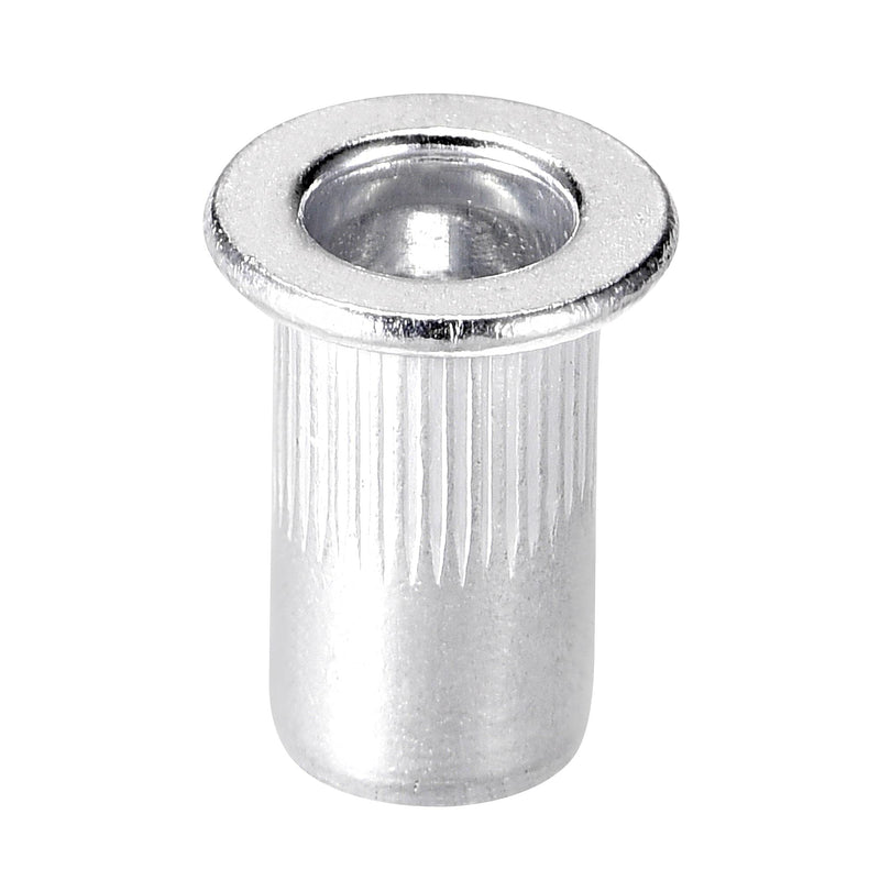 [Australia - AusPower] - uxcell #10-24 Rivet Nuts Aluminium Alloy Knurled Flat Head Threaded Insert Nut Silver 50pcs 
