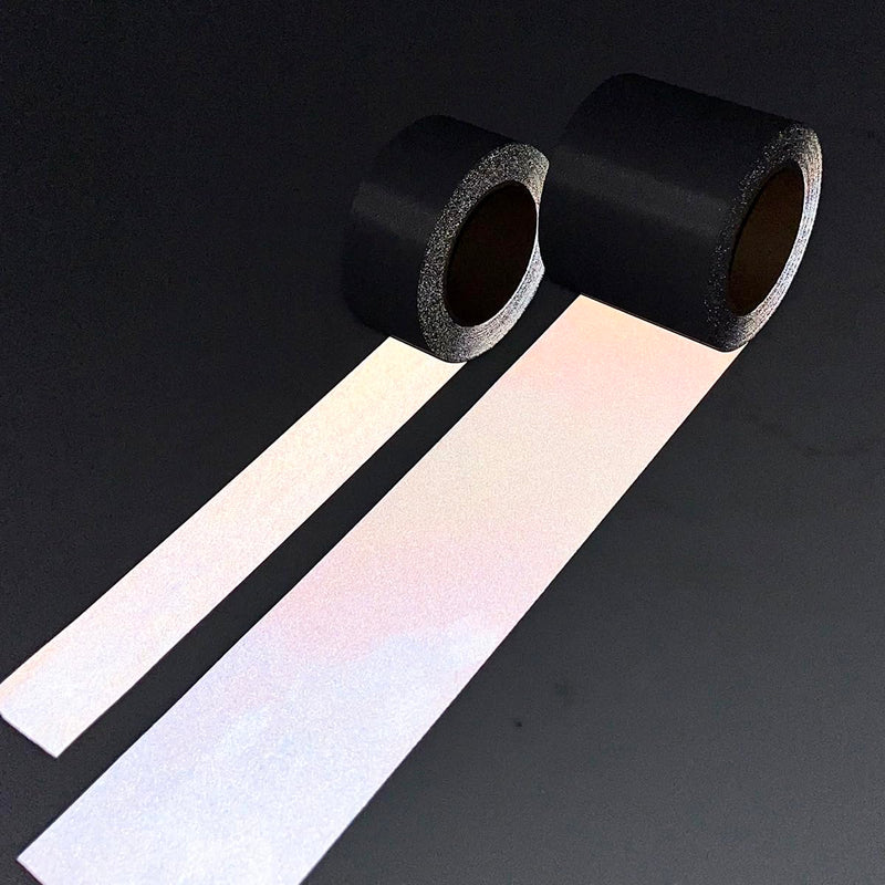 2 Rolls Sew On Reflective Fabric Roll, High Intensity Silver Gray DIY Reflective Material for Safety Vests, Clothing, Costumes, Bags, Decoration
