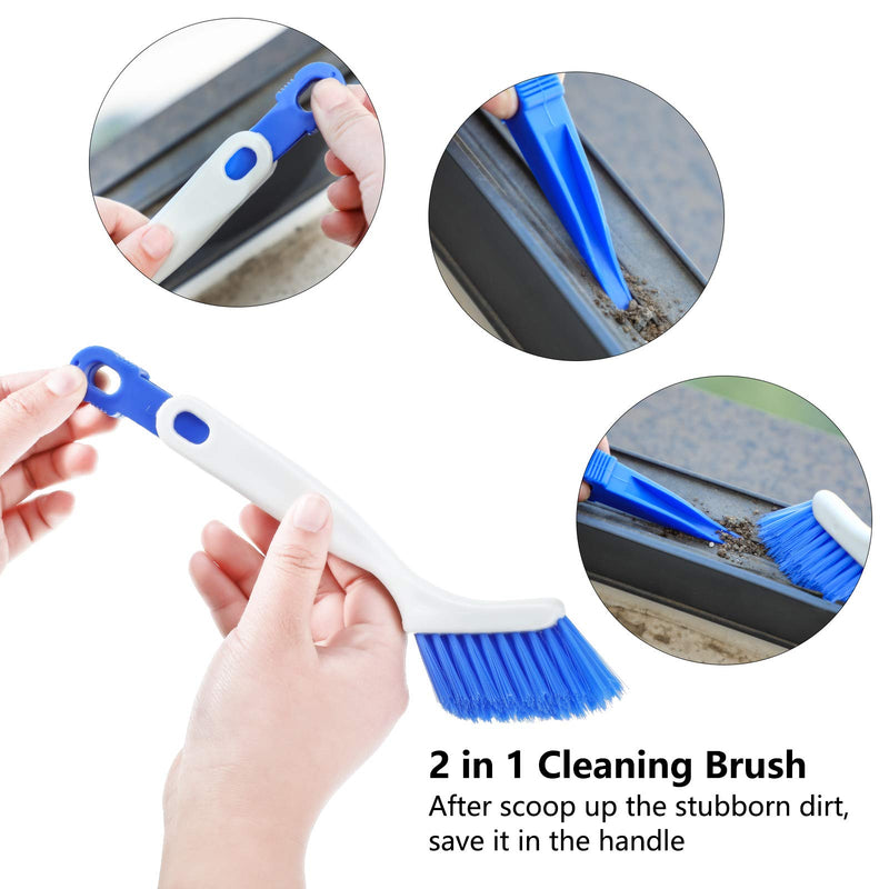 [Australia - AusPower] - Patelai 4 Pieces Cleaning Brush Sets Small Scrub Brush Household Use for Cleaning Bottle Sink Kitchen Sink Corner Dish Edge Grout Bathroom Sliding Door Window Track(White, Blue) White, Blue 