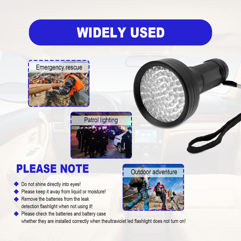 AC UV Oil Dye Leak Detection Kit Includes Pro 68 LED Flashlight with UV Protective Glasses, Auto Air Conditioner Leak Detector Tool Flashlight Car Oil AC Dye Leak Test Pro Detection Kit
