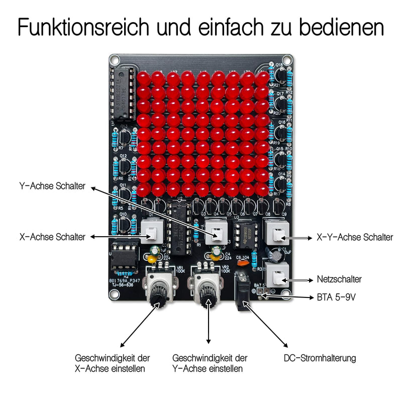 EIELE Multi-directional Adjustable Chasing Light Soldering Kit LED Light Soldering Kit Soldering Learning Electronic Kit for Adults