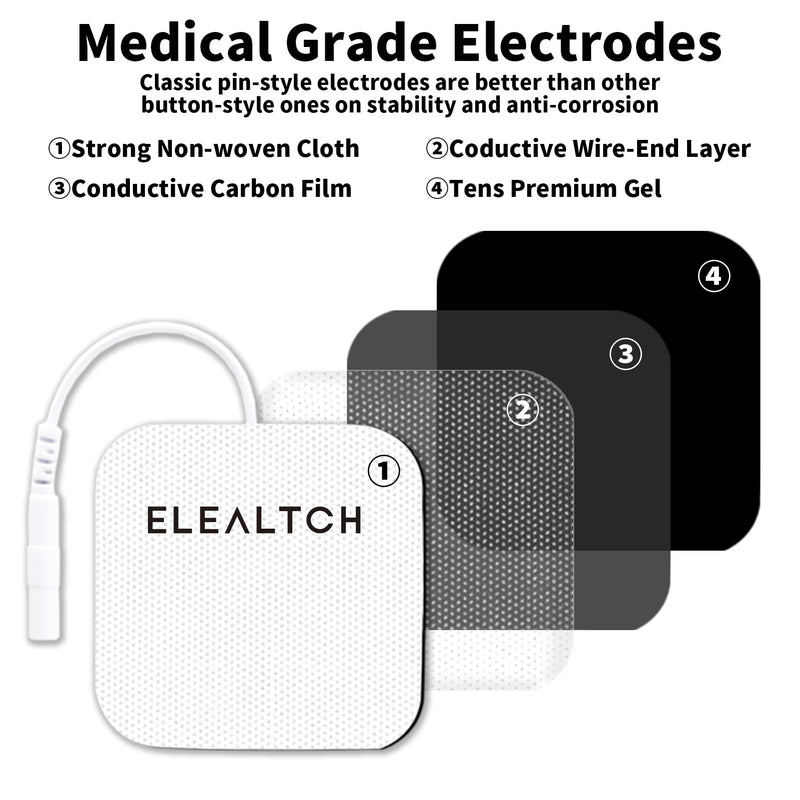 [Australia - AusPower] - 52PCS Compatible with AUVON TENS 7000 Electrode Pads for Tens Unit,Replacement Pads,2" X 2" Brand:ELEALTCH 