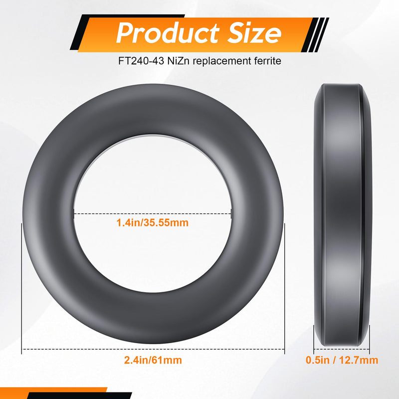[Australia - AusPower] - Toroid Ferrite Core Compatible with FT240-43 Ferrite Ring 2.4” to Reduce Signal Loss for RFI EMI RF HF Wires Suppression, EFHW and Power Transformers 1 
