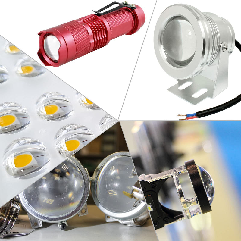 [Australia - AusPower] - PATIKIL Diameter 10mm Double Convex Lens, 10 Pcs Acrylic LED Optical Convex Condenser Lens for Physics Classrooms Labs, Transparent 