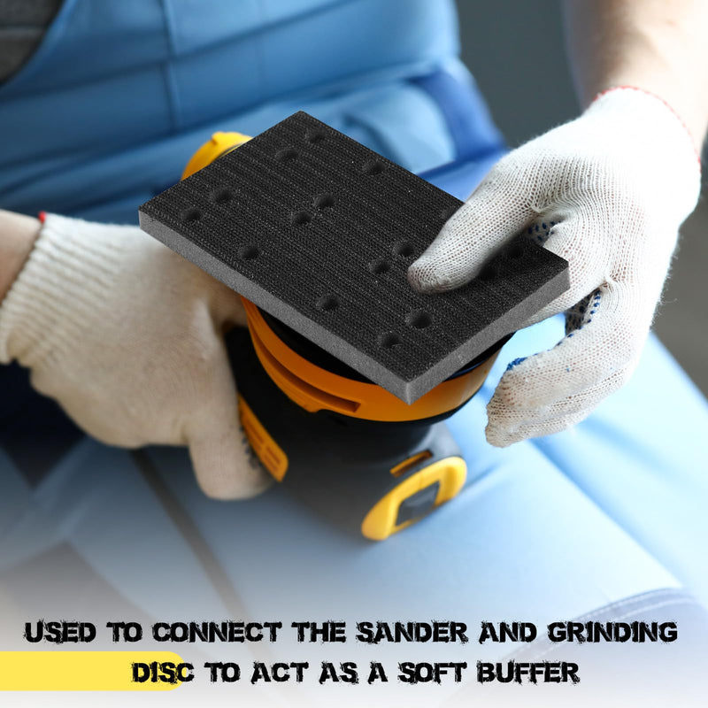 [Australia - AusPower] - 4 Pcs Soft Black Foam Sanding Pads Interface Sander Backing Pad Compatible with Festool RS400 LS130 Sander, 80 x 133 x 12 mm 4 