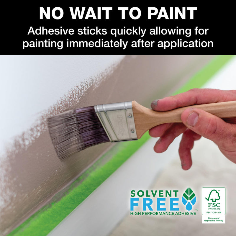 FrogTape Multi-Surface Painter's Tape with PAINTBLOCK, 1 in Wide (0.94 in x 60 yd), Quick Stick Medium Adhesion, Premium Green Painters Tape Removes Clean, 1 Roll 1 Roll, 0.94" x 60 Yds