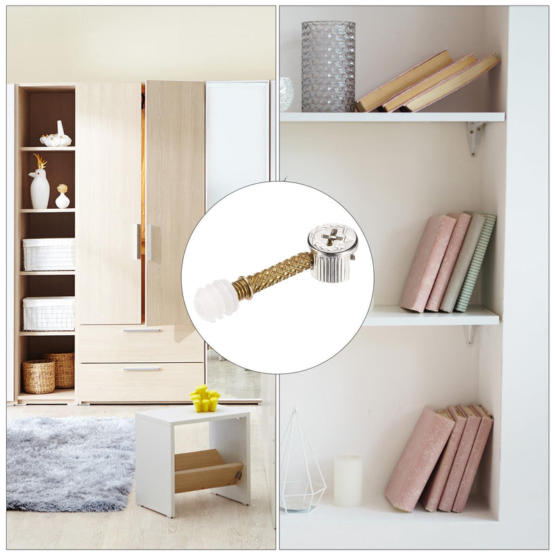 [Australia - AusPower] - uxcell 24 Sets Cam Locks for Furniture, 40mm Cam Lock Nut and Screw, 3 in 1 Furniture Connecting Fasteners with Dowel Eccentric Wheels Pre-Inserted Nuts for Cabinet Bookcase, Gold 
