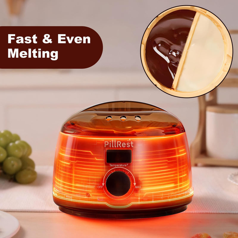 Chocolate Melting Pot, Electric Candy Melter with 2 Silicone Bowls, 17.6 OZ (500 ml) Fondue Pot Set & Chocolate Warmer Set for Dipping Cheese, Candy, Cake Pop, Home Fondue Parties Essential Supplies Black