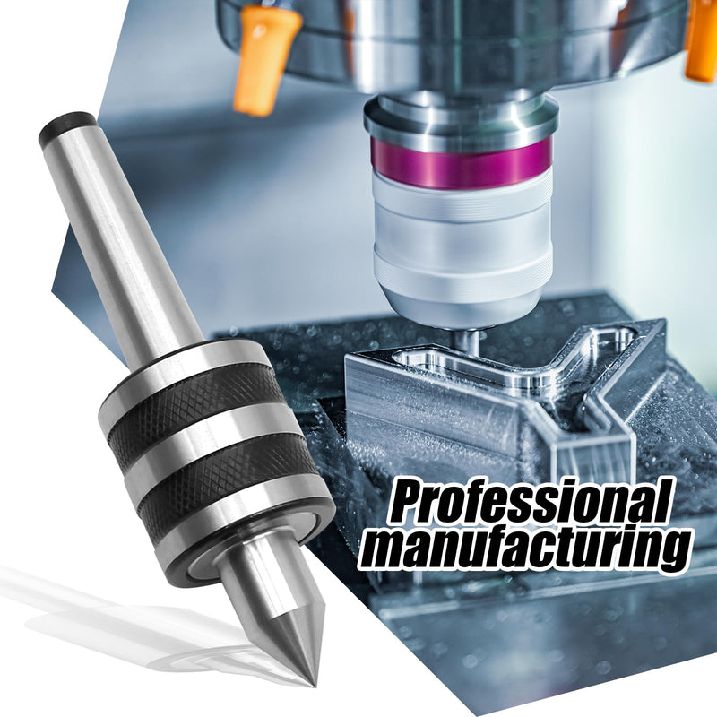 [Australia - AusPower] - MT2 Live Center, 60 Degree Morse Taper 2MT, 5000 Max RPM, Precision Lathe Medium Duty Live Tailstock Center for Triple Bearing Lathe Medium Duty CNC Work 