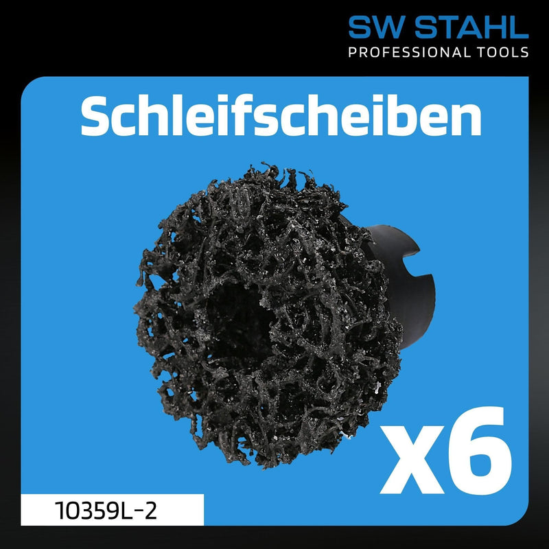 [Australia - AusPower] - SW-Stahl 10359L-2 Replacement Cleaning Discs for Wheel Hub Sanding Set 10359L, Pack of 6, Sanding Discs 40 mm Diameter, Wheel Hub Cleaning Brush, Rust Removal Accessories 