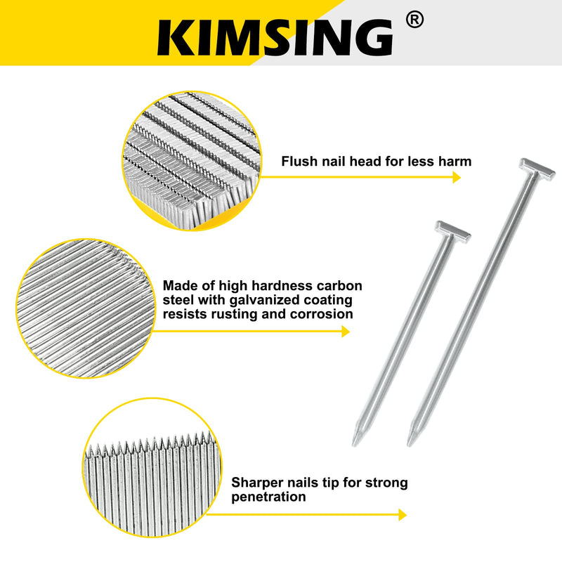 [Australia - AusPower] - KIMSING 14 Gauge 3/4'' Length Concrete Nails Concrete T-Nails for Concrete Nailers Smooth Shank 800 PCS/BOX 3/4" (18 mm) 