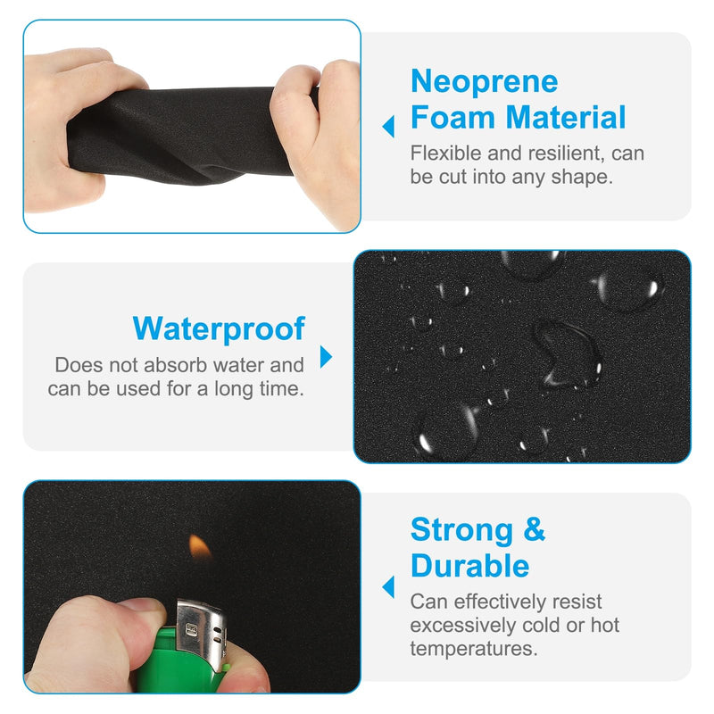 PATIKIL Adhesive Foam Padding, 8pcs 6"x6"x1/8" Closed Cell Foam Sheet Neoprene Rubber Self Stick Anti-Slip Pads for Furniture Cars Speakers Keyboards Door Frame Gaps, Black 6x6x1/8 inch 8
