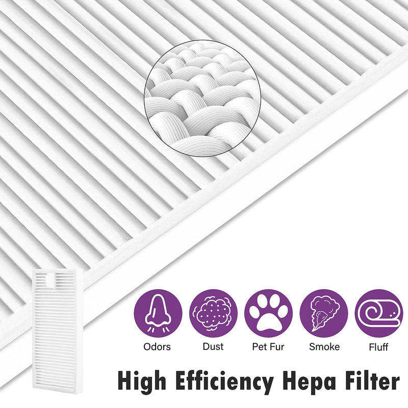 19 Packs Replacement Parts for Eureka E20 Plus Robot Vacuum Cleaner, 2 Rubber Brush, 8 Edge-Sweeping Brushes, 4 Hepa Filters, 4 Mop Pads, 1 Cleaning Brush Accessories Kit
