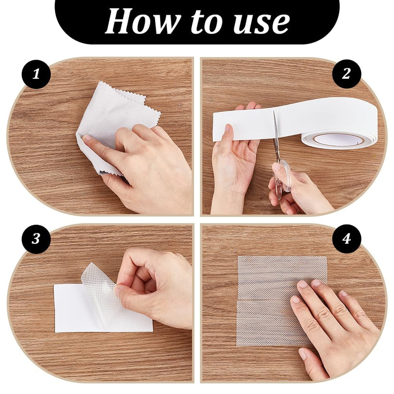 PH PandaHall Rubber Grip Tape, Anti Slip Tape Ultra-Thin Strong Adhesive Waterproof Heat Resistant Cushion Pad Clear Grip Tape Skateboard for Tools DIY Stairs Gym Kitchen, 2In x 16.4Ft