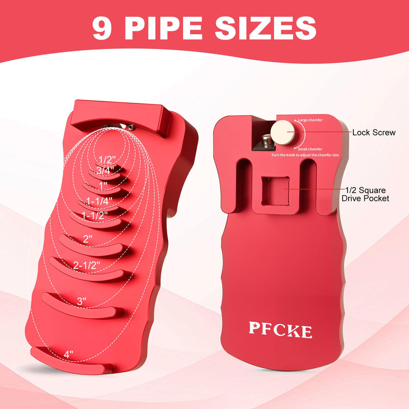 9 in 1 PVC Pipe Deburring Tool for Plastic Pipe | 9-Size PVC Reamer (1/2", 3/4", 1", 1-1/4", 1-1/2", 2", 2-1/2", 3", and 4") with Sharp Blade for Smooth Chamfering & Uniform Coverage.