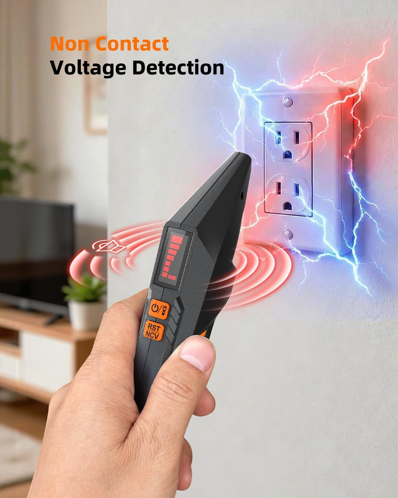 Circuit Breaker Finder and GFCI Outlet Tester - Digital Receiver with Color Screen & NCV Detection for Home Electrical Safety Including Carrying Case and Adapters 90-135V AC Circuits - FTCT02