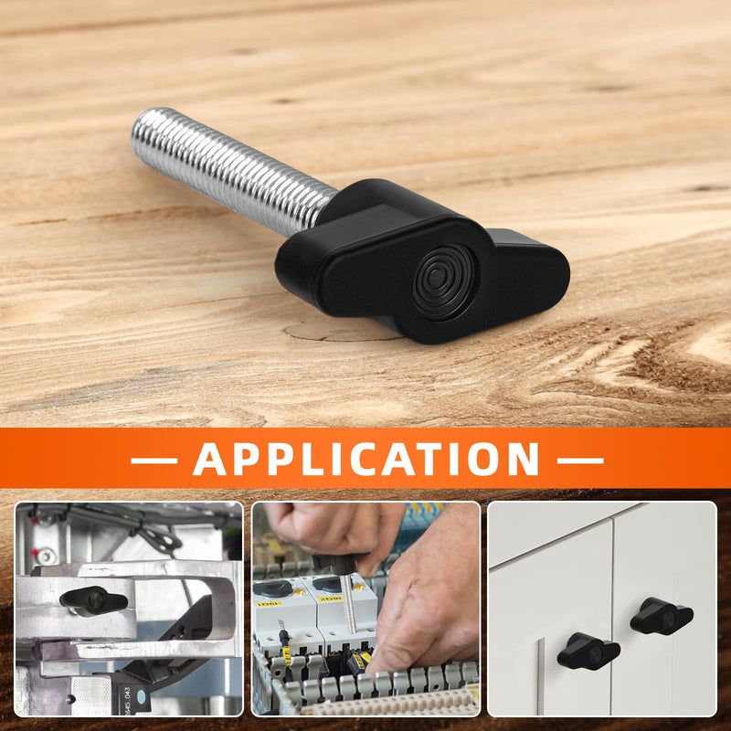 [Australia - AusPower] - M6 x 40mm Z Type Handle Thumb Screws Plastic Head Mechanical Handle Bolts T-Shaped Wing Adjustable Knobs Carbon Steel, 5 PCS M6 x 40mm 
