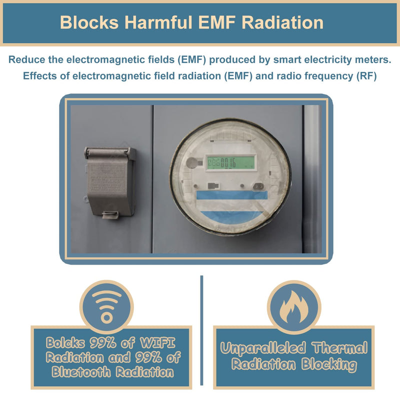 Smart Meter Cover,Electric Meter Cover Shield, Farday Cage Protection RF Shield Guard Block 5G with Adjustable Bottom Meter Cover