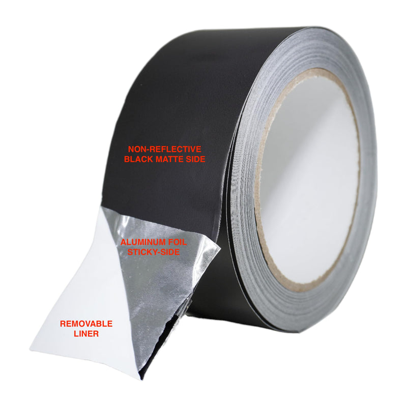GGR Supplies T.R.U. AF-22A-B Aluminum Foil Black Matte Tape Non Reflective with Acrylic Adhesive. (2" X 27 Yards (25Mts) Pack of 1) 2" X 27 YD (25M) . Pack of 1