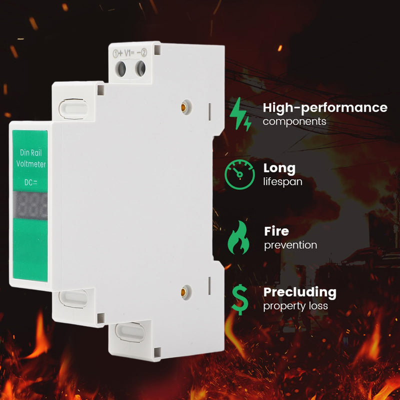 [Australia - AusPower] - DC Digital Voltmeter, LED Display Switching Output DIN Rail Mount Voltage Meter Electrical Instrument Measurement Tool for DC 11V-310V, Convenient and Efficient, Full Isolation 