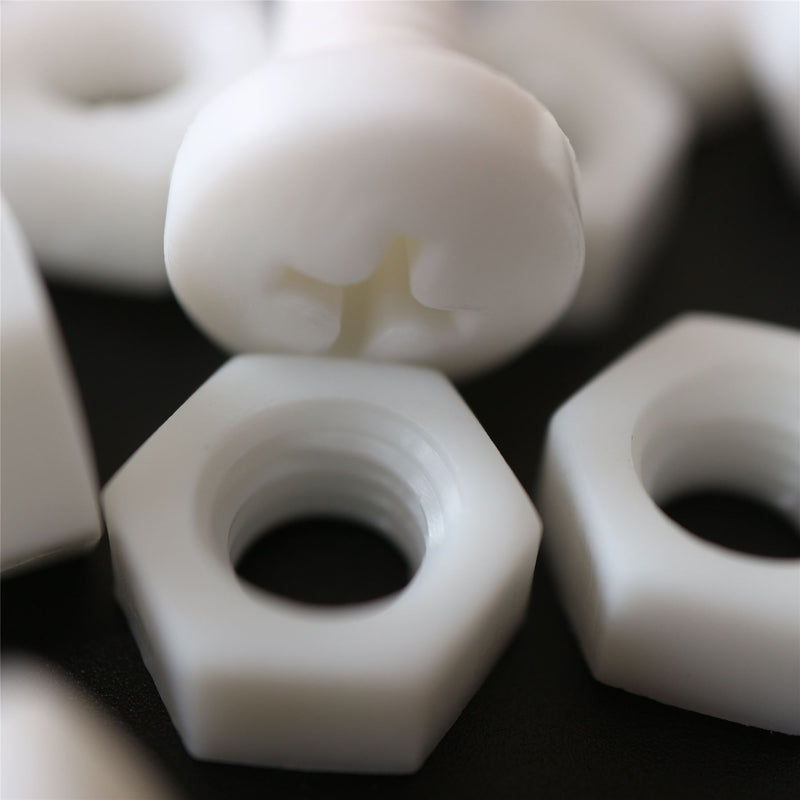 [Australia - AusPower] - 50 x White Pan Head Screw Polypropylene (PP) Plastic nuts and bolts, M6 x 20mm, Chemical Resistant, Water Resistant, Anti Corrosion, M6 x 20mm, (15/64 x 25/32 in) 