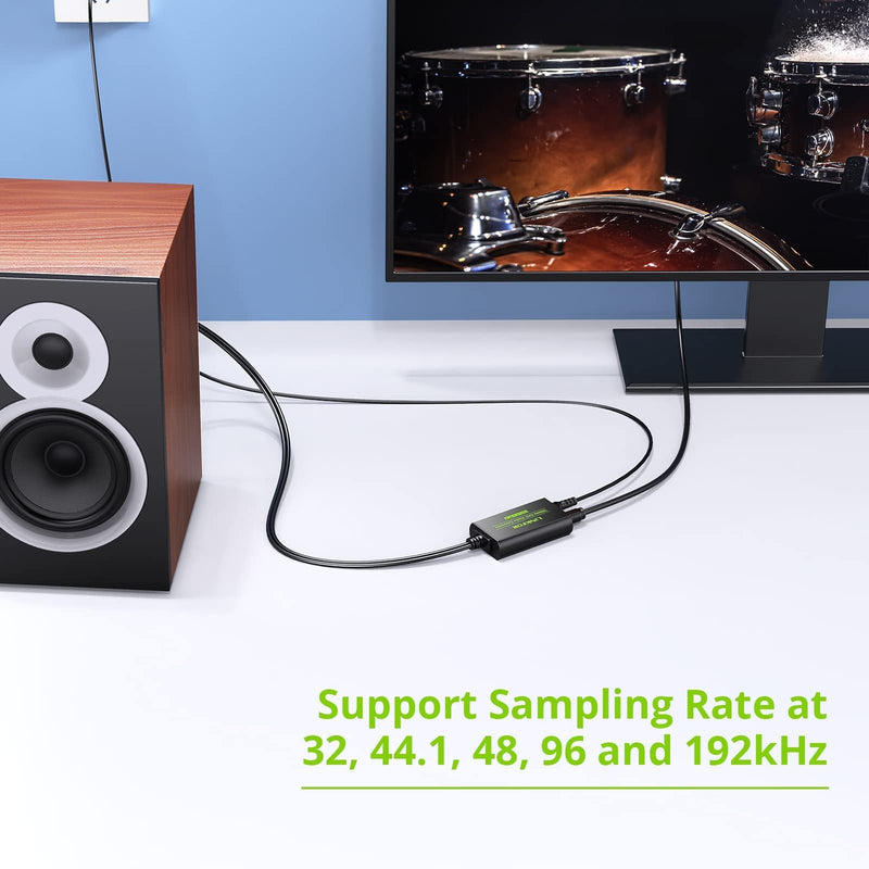 [Australia - AusPower] - LiNKFOR 192kHz DAC Converter Digital to Analog Converter Digital Optical SPDIF Toslink to Analog Stereo Audio RCA L/R Audio Adapter with Optical Cable for HDTV Blu Ray DVD Amps TV Box Game Console RCA Male 