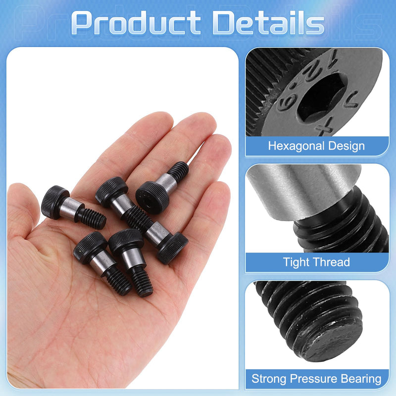 [Australia - AusPower] - uxcell 6Pcs Alloy Steel Shoulder Bolt 10mm Shoulder Dia 10mm Shoulder Length M8 Thread Hex Socket Shoulder Bolts for Textile Hydraulic Injection Molding Machinery Industries 