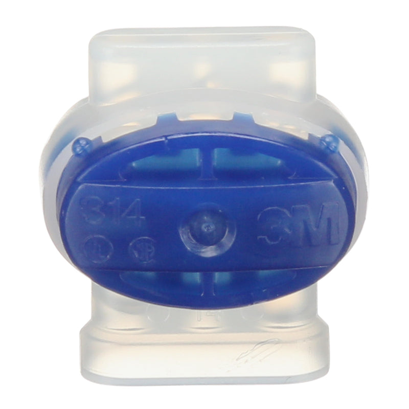 3M Scotchlok Electrical IDC (Insulation Displacement Connector) 314-BOX, Pigtail, Self-Stripping, Moisture-Resistant, Blue, 22-14 AWG (solid/stranded), Pack of 50