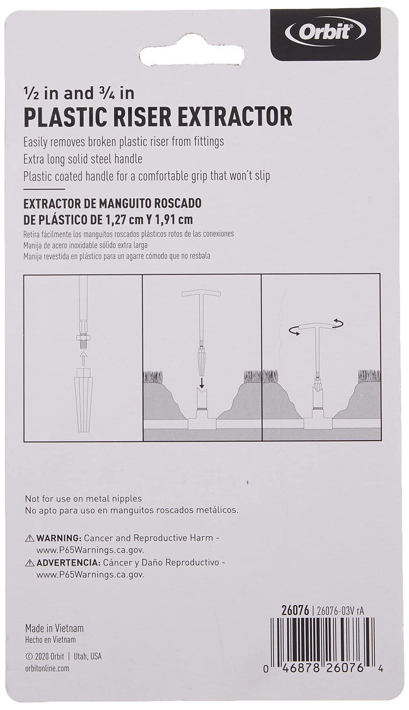 [Australia - AusPower] - Orbit Sprinkler System 1/2-Inch & 3/4-Inch Plastic Pipe Nipple Extractor 26076 