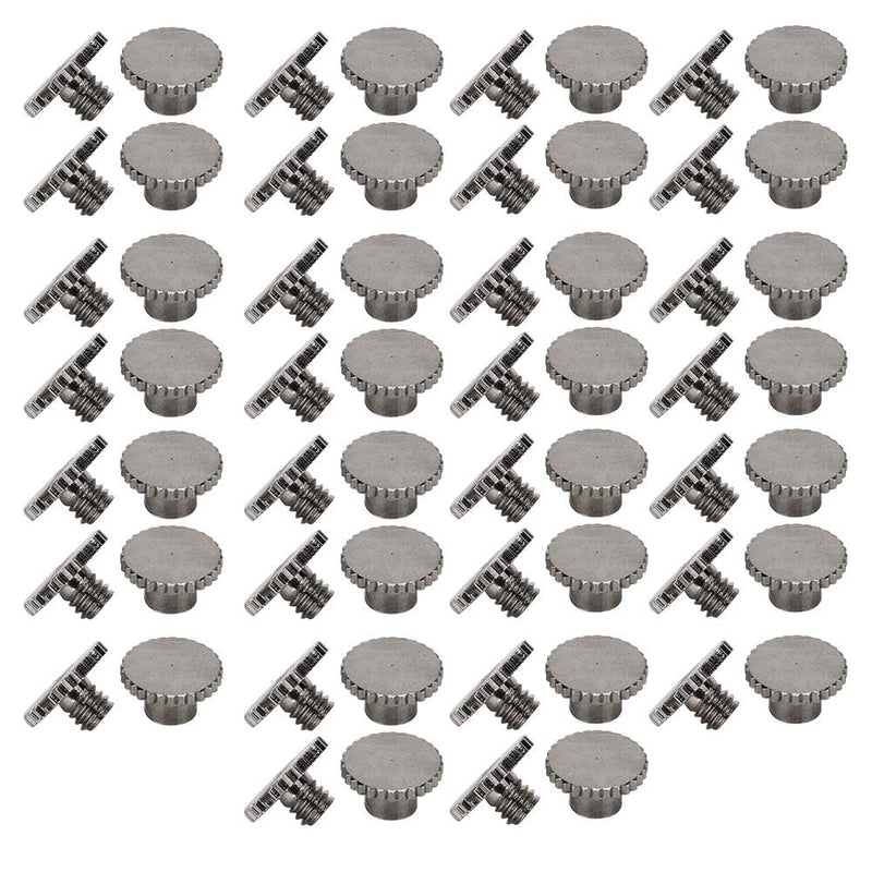 [Australia - AusPower] - 30 Set Book Rivets Metal Leather Rivets Knurling Flat Brass Screw Post Chicago Screws Binding Button Tack 9.5x4mm Nail + 4mm Screw(Black) 