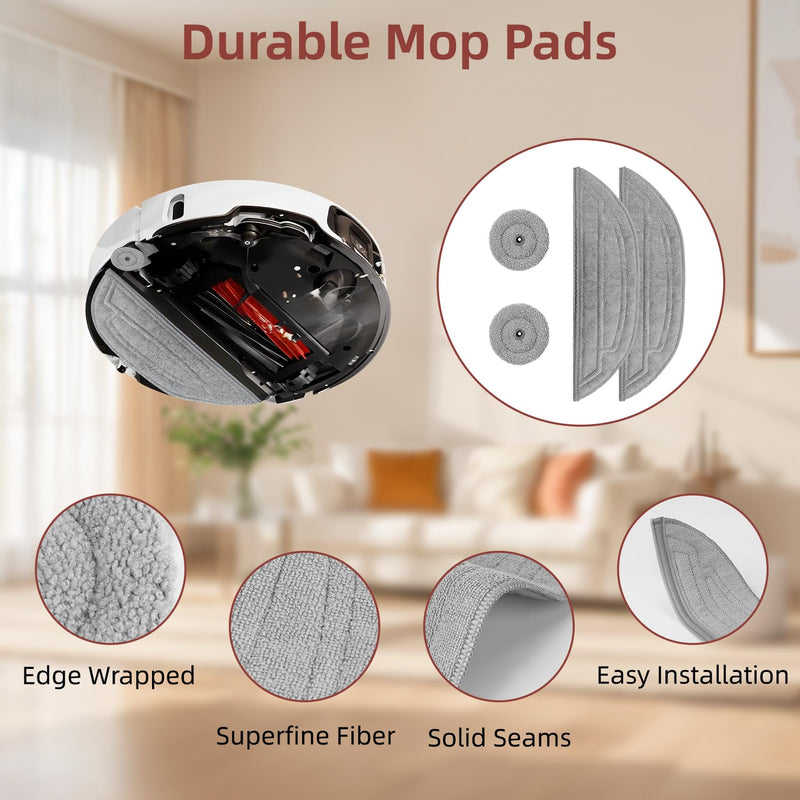 28 Pack Accessories Compatible with Roborock S8 MaxV Ultra Robot Vacuum,Main Brushes,Dust Bags,Mop Cloths,Edge Mop Cloths,Filters,Side Brushes,Self-Main Brush,Cleaning Brush, Screwdriver 28 Pack
