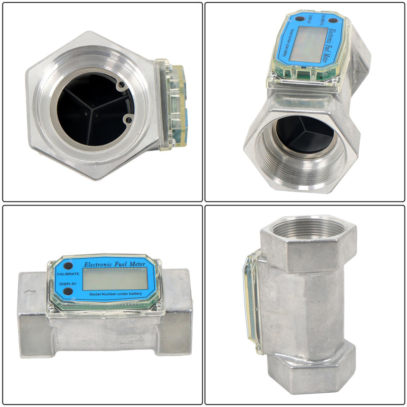 [Australia - AusPower] - findmall 2 Inch Electronic Turbine Flowmeter, 15.8-132 Gpm Blue Fit for Diesel, Gasoline, Kerosene, Methanol, Water 