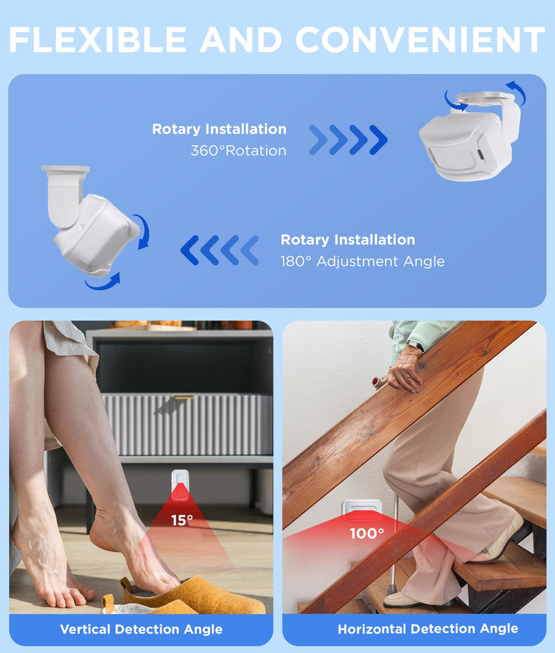 [Australia - AusPower] - Newly Upgraded 2025 Bed Alarm for Elderly Dementia Patients - Wireless Fall Detection & Motion Sensor Alert System for Seniors, Dementia & Alzheimer Patients (1 Sensor + 1 Receiver) 1 Motion Sensor + 1 Receiver 