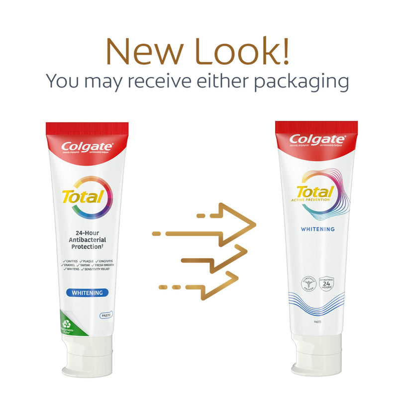 [Australia - AusPower] - Colgate Total Whitening Toothpaste with Fluoride, 10 Benefits Including Sensitivity Relief and Stain Removal, Mint, 5.1 ounces (4 Pack) 5.1 Ounce (Pack of 4) Whitening Paste 