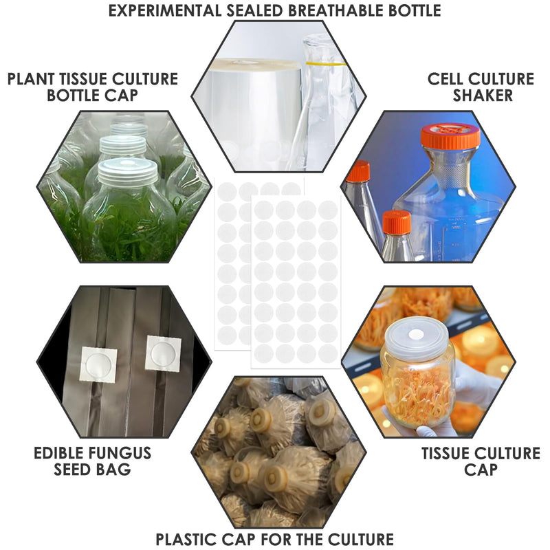 [Australia - AusPower] - 64 Pieces 20mm Synthetic Paper Self Adhesive Filter Discs Water Resistant Dustproof Breathable Mushroom Growing 