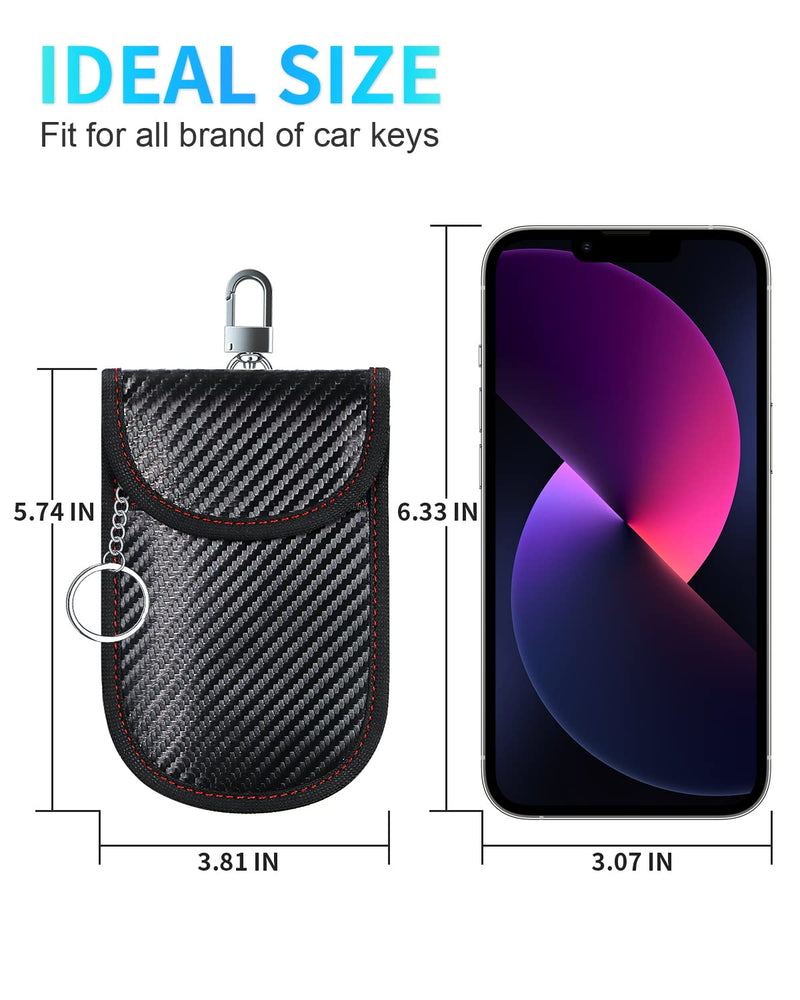 [Australia - AusPower] - Faraday Bag for Key Fob - 2 Pack Faraday Cage Protector - Car RFID Signal Blocking - Anti-Hacking Case Blocker,Anti-Theft Pouch 