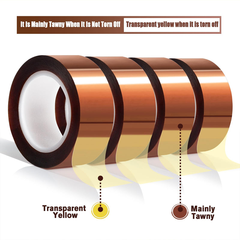 [Australia - AusPower] - 4 Rolls 20mm x16m(52FT) Heat Tape High Temperature Heat Resistant Tape Heat Transfer Tape for Heat Sublimation Press Vinyl,No Residue 