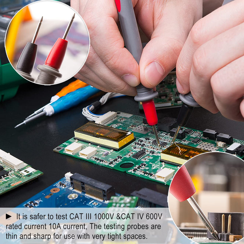 [Australia - AusPower] - ZIBOO KIT-11 Multimeter Test Leads Kit Alligator Clips and Plunger Test Mini Hooks Test Probes 1000V 10A CAT III & CAT IV 600V 