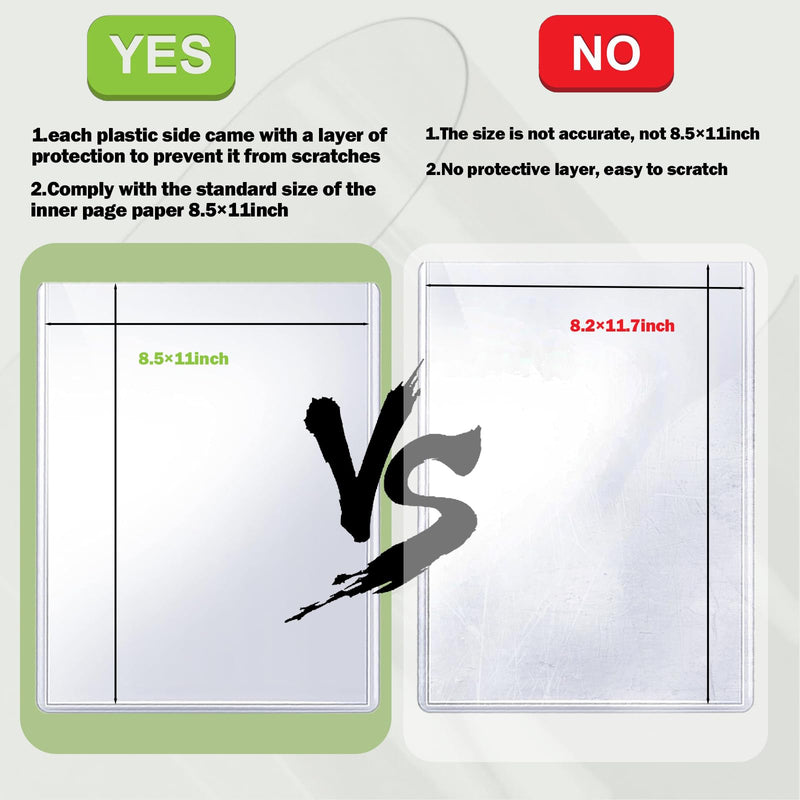 [Australia - AusPower] - 6 Pack Menu Covers 8.5 x 11 Inch - Double View, Protective Film, Restaurant Menu Sleeves, Clear Vinyl Menu Holder Top-Loading 