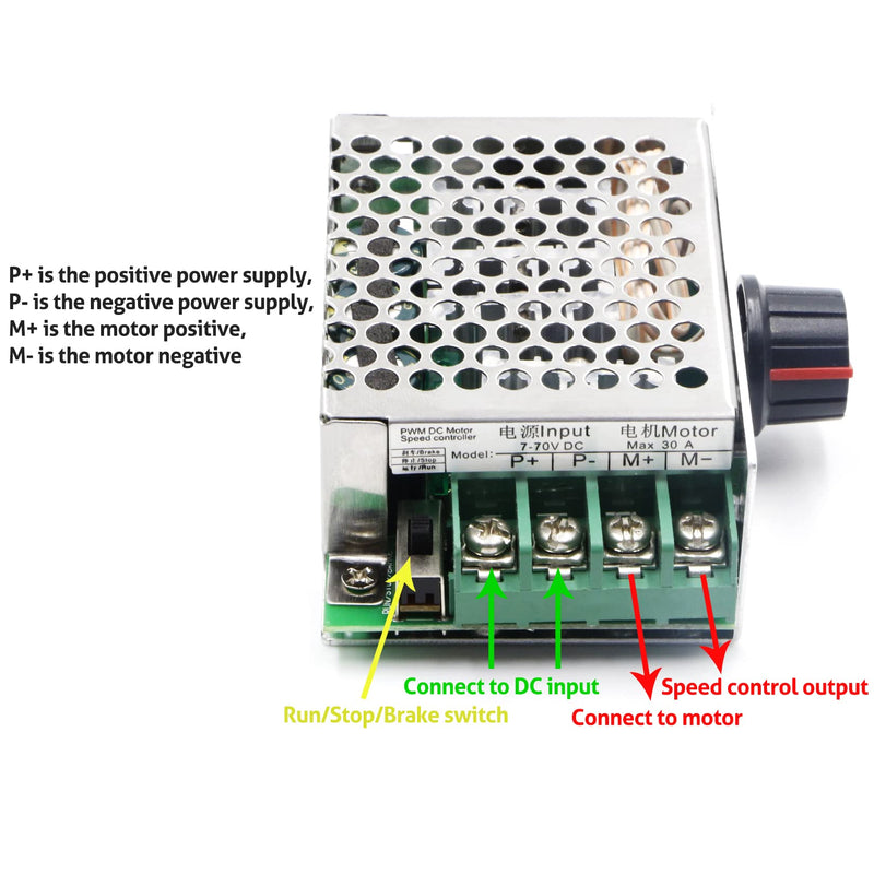 [Australia - AusPower] - RioRand 7-70V PWM DC Motor Speed Controller Switch 30A 2PCS 
