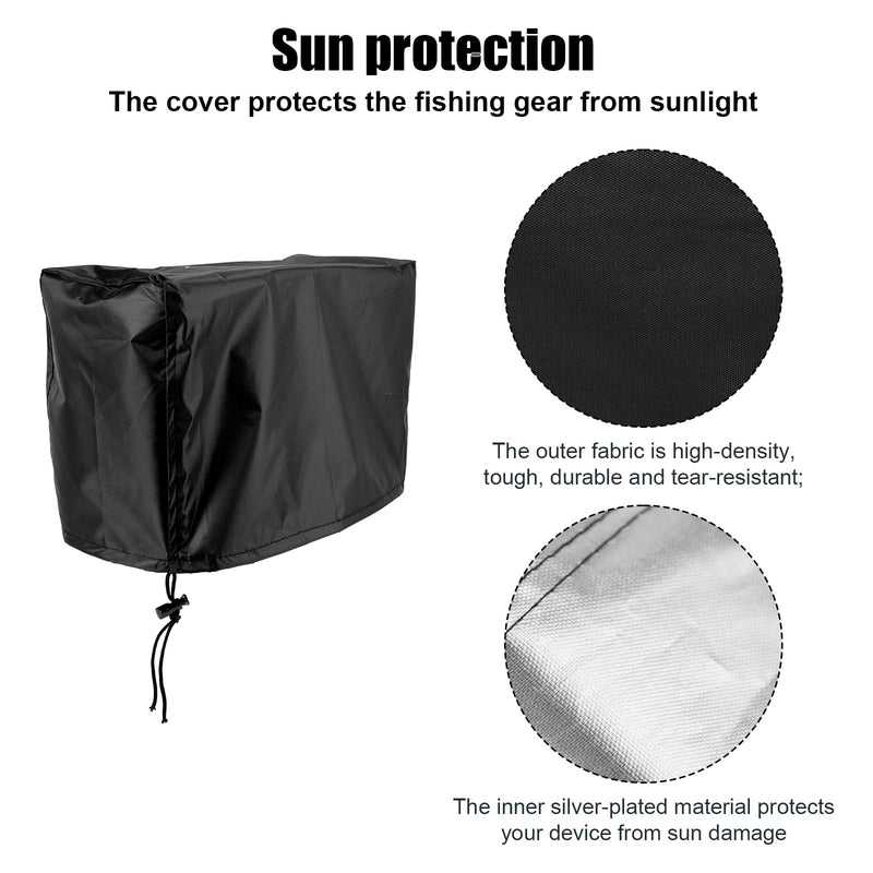 Fish Finder Cover for Lowrance Humminbird 12-Inch Fishfinder, Waterproof 210D Oxford Fabric Depth Protector Cover Accessories with Silver Coating & Drawstring to Protect Screen and Device 14.57x9.45x4.72"