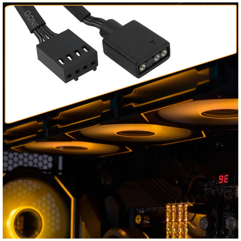 5V 3 Pin aRGB / 4 Pin PWM Fan for Motherboard Connector Replacement Part Computer Fan for Motherboard Adapter Cable Compatible with Lian Li SL I-nfinity UNI Fan
