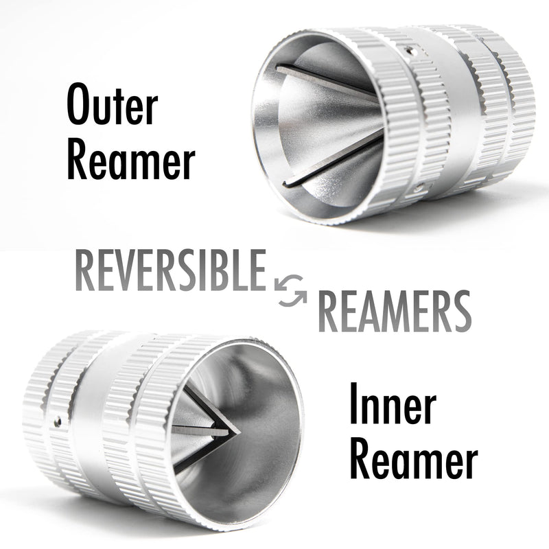 [Australia - AusPower] - Deburring Tool for Copper Pipe, PVC Tubing, 1/4 to 1-5/8" All-metal Inner Outer Pipe Reamer with Adaptor for Drills, Copper Pipe Cleaner, Tube Chamfering Plumber Tool 