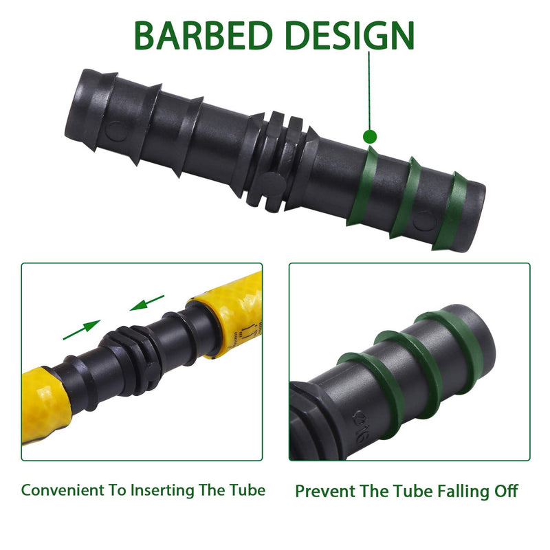 [Australia - AusPower] - URATOT 40 Pieces Drip Irrigation Fittings Kit 1/2" Tubing Set, 10 Tees, 10 Couplings, 10 Elbows and 10 End Cap Plugs Drip Irrigation Barbed Connectors for Drip Sprinkler Systems 