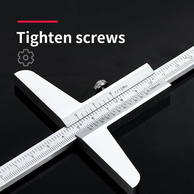 [Australia - AusPower] - 0-150mm Depth Vernier Caliper Micrometer Measuring Tool, 0.02mm Resolution,Carbonsteel Caliper Measuring Tool, DRINYOUNG (0-150/128in Depth Caliper) 0-150/128in （depth caliper） 