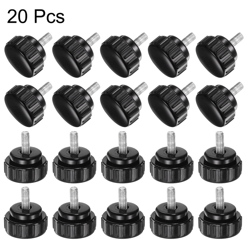[Australia - AusPower] - uxcell 20pcs M5 x 12mm Male Thread Knurled Knobs, Thumb Screws Clamping Knobs Grip 25mm Plastic Round Head Hand Knobs Thumbscrews, Black M5 x 12mm x 25mm 