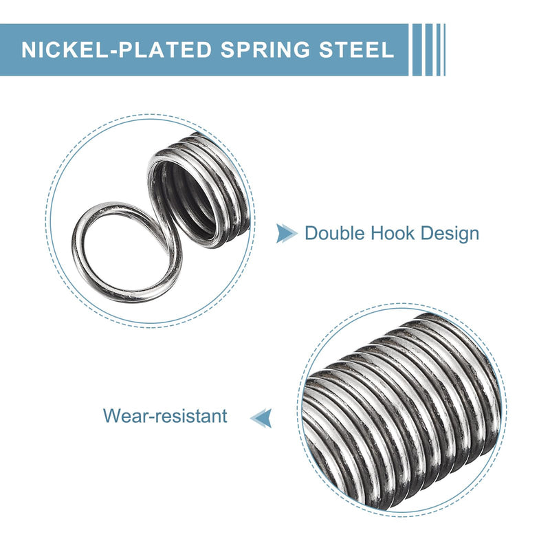[Australia - AusPower] - uxcell Extended Spring (0.07"x0.56"x6"/1.8x14.29x152.4mm), 2Pcs Spring Steel Dual Hook Tension Springs for Machinery Construction Industrial 