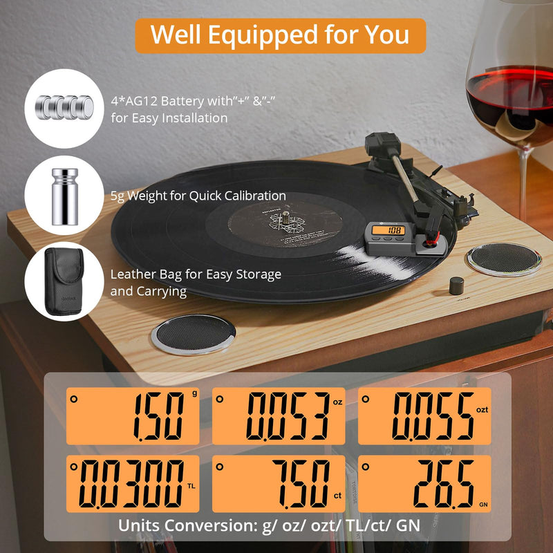 [Australia - AusPower] - Neoteck Professional Audio Calibration Kit: Turntable Stylus Force Gauge & Digital Force Gauge with LCD Backlight, Tonearm Phono Cartridge Adjustment 