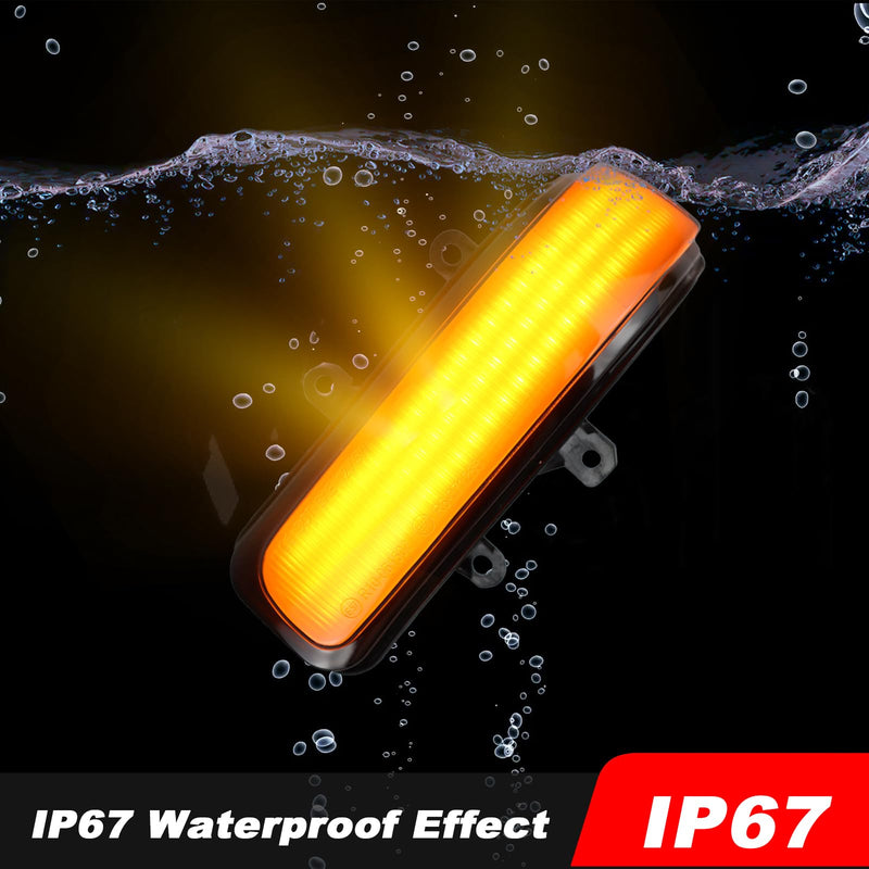 Smoke LED Side Mirror Marker Lights Compatible with 2012-2015 Toyota Tacoma, 2013-2020 Sienna, 2010-2013 4Runner, 2009-2012 RAV4 - Amber Dynamic Turn Signal Indicator Lamp Assembly (SMOKE) SMOKE