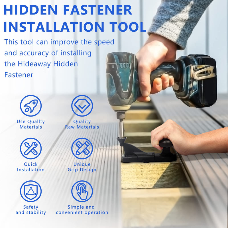 [Australia - AusPower] - Hideaway Hidden Fastener Installation Tool, Compatible with Trex Hidden Fasteners, Installing Decking Boards Hidden Fastener in One Step, Included Star Drive Bit. Fast&efficient Installation Decking. 